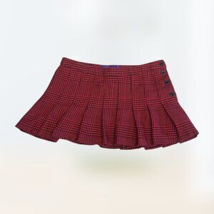 Vintage Y2k Miley Cyrus Max Azria Plaid Micro Pleated Mini Skirt Women's Size 7